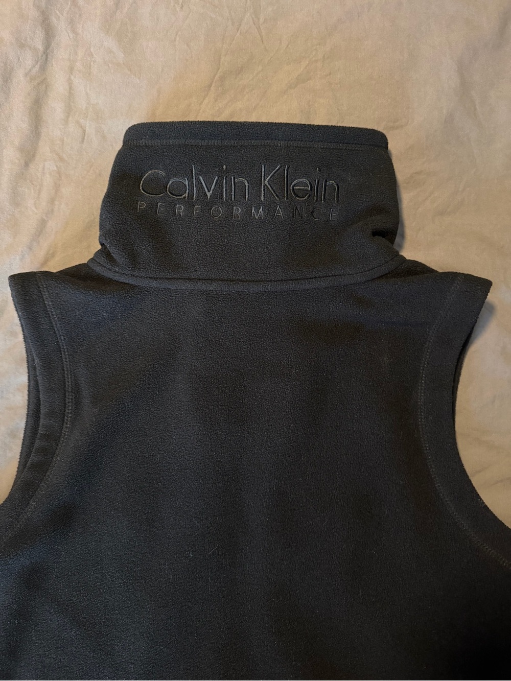 Calvin Klein Black Fleece Zip Front Vest - Picture 4 of 4